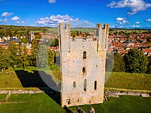 A view of Helmsley, a market town and civil parish in the Ryedale district of North Yorkshire, England