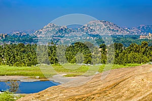 View of Hemakuta hill sunset point, Hampi, India