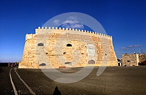 View of Heraklion harbour from the old venetian fort Koule, Crete, Greece