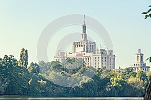 View from Herastrau Park of House of the Free Press