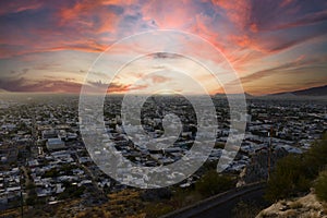 View of Hermosillo City, Mexico at sunset