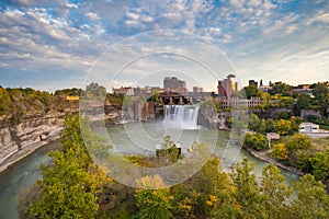 The High Falls in the city of Rochester