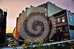 View from the High Line Park to the Former Baker and Williams Warehouse on the 20th Street in Chelsea - Manhattan, New York City