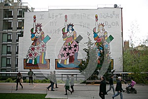 View of the High Line streets in Chelsea, New York. May 2019