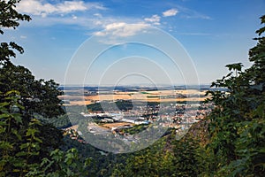 View from the high mountains on the German city of Talla on a summer afternoon, landscape. photo