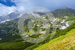 A view of the High Tatras from the Belianske Tatras. Tatra National park, Slovakia