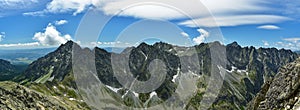 View on High Tatras with famous Krivan peak