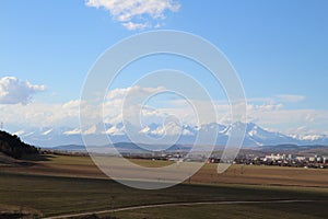 View of High Tatras from Spisska Nova Ves, Slovakia