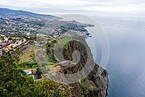 View from the highest cliff Cabo Girao on Madeira Island