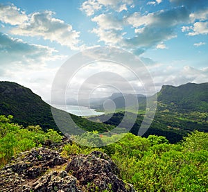 View on the highest mountain of Mauritius island  Piton de la petite riviere noire