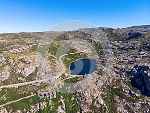 A view from the highest point of Serra da Estrela, Portugal.