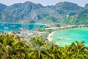 View from the highest viewpoint of Koh Phi-Phi Don island