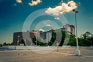 View of highrises from the top of the parking garage in Towson T photo