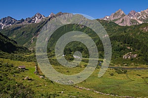 View of highs and wilds alps in Val Formazza, Piedmont