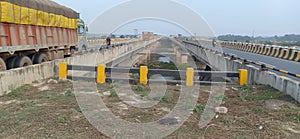 View of highway darbhanga to phulprash at one bridge in jhanjharpur madhubani bihar india