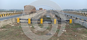 View of highway darbhanga to phulprash at one bridge in jhanjharpur madhubani bihar india