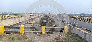 View of highway darbhanga to phulprash at one bridge in jhanjharpur madhubani bihar india