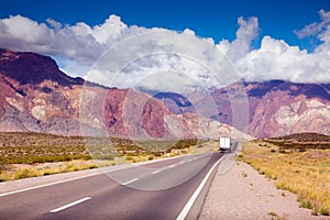 View from highway RN 7 to Andes mountains