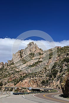 A view of the highway to Mt Lemmon in Arizona