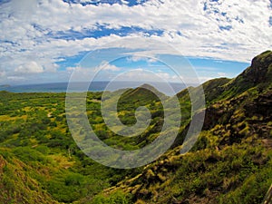 View from Hike Diamond Head Crater Waikiki Oahu Hawaii