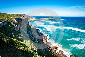 View of the hike from Robberg Nature Reserve in the Western Cape province, South Africa