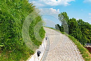 View of the hill called Kosciusko Mound in Krakow in Poland