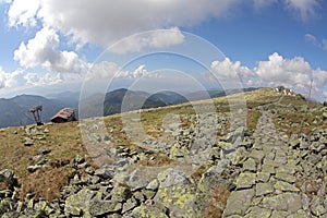 Pohled z kopce Chopok, Slovensko