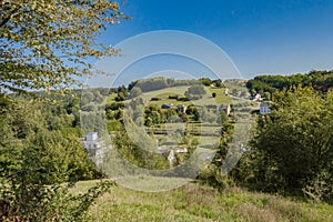 View of a hill in a meadow of the gaume