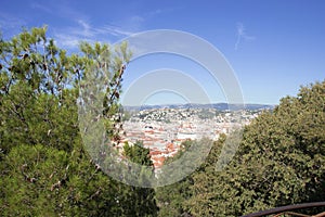 View from the hill `Mont Boron` to Nice on the French Riviera