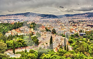 View of the Hill of the Nymphs in Athens photo