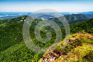 View from hill Strazov on Strazovske mountains in Slovakia