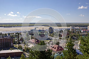 View from the hill to the capital of the Khanty-Mansiysk Autonomous Okrug - Ugra Khanty-Mansiysk