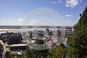 View from the hill to the capital of the Khanty-Mansiysk Autonomous Okrug - Ugra Khanty-Mansiysk