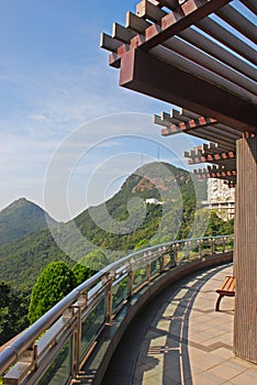 View of Hills from Balcony with Pergola