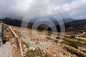 View on hills and mountains of National Park of Montseny Catalonia.