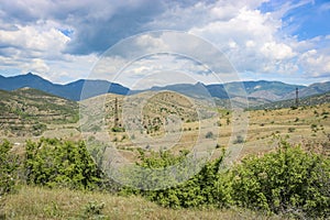 View of hills, mountains and vineyards, Sudak, Crimea. Karabi-yaila