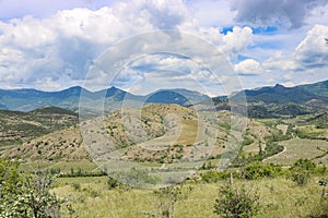 View of hills, mountains and vineyards, Sudak, Crimea. Karabi-yaila