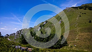 View from the hills during sunny day. Slovakia