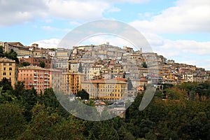 View at hilltop city Perugia, Umbria, Italy