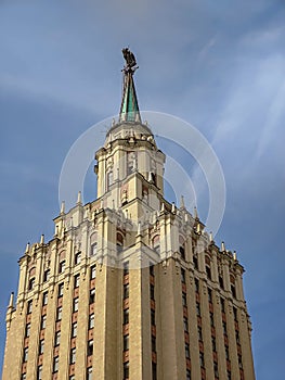 View of the Hilton Moscow Leningradskaya hotel