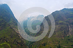 View of Himalayan Mountains from Joshimath, Uttarakhand, India photo