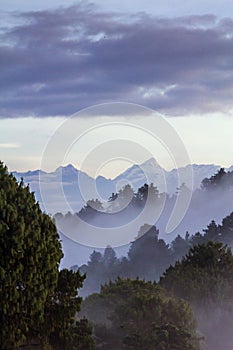 View of Himalayan mountains in Nepal