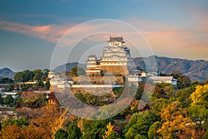 View of Himeji Castle autumn season in Japan