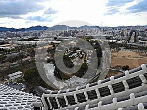 View of Himeji City from Himeji Castle, Japan