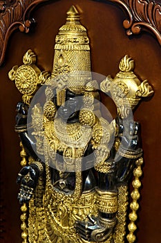 View of Hindu God Lord Venkateswara idol