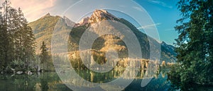 View of Hintersee lake in Bavarian Alps, Germany