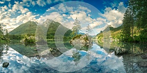 View of Hintersee lake in Bavarian Alps, Germany