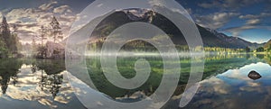 View of Hintersee lake in Bavarian Alps, Germany