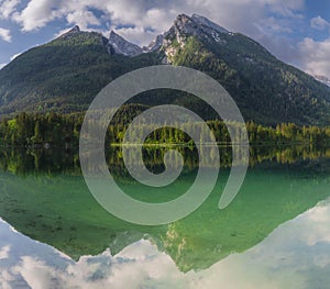 View of Hintersee lake in Berchtesgaden National Park Bavarian Alps, Germany