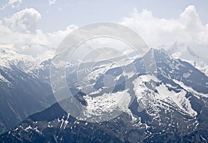 View from the Hintertux Glacier at the Austrian Mo